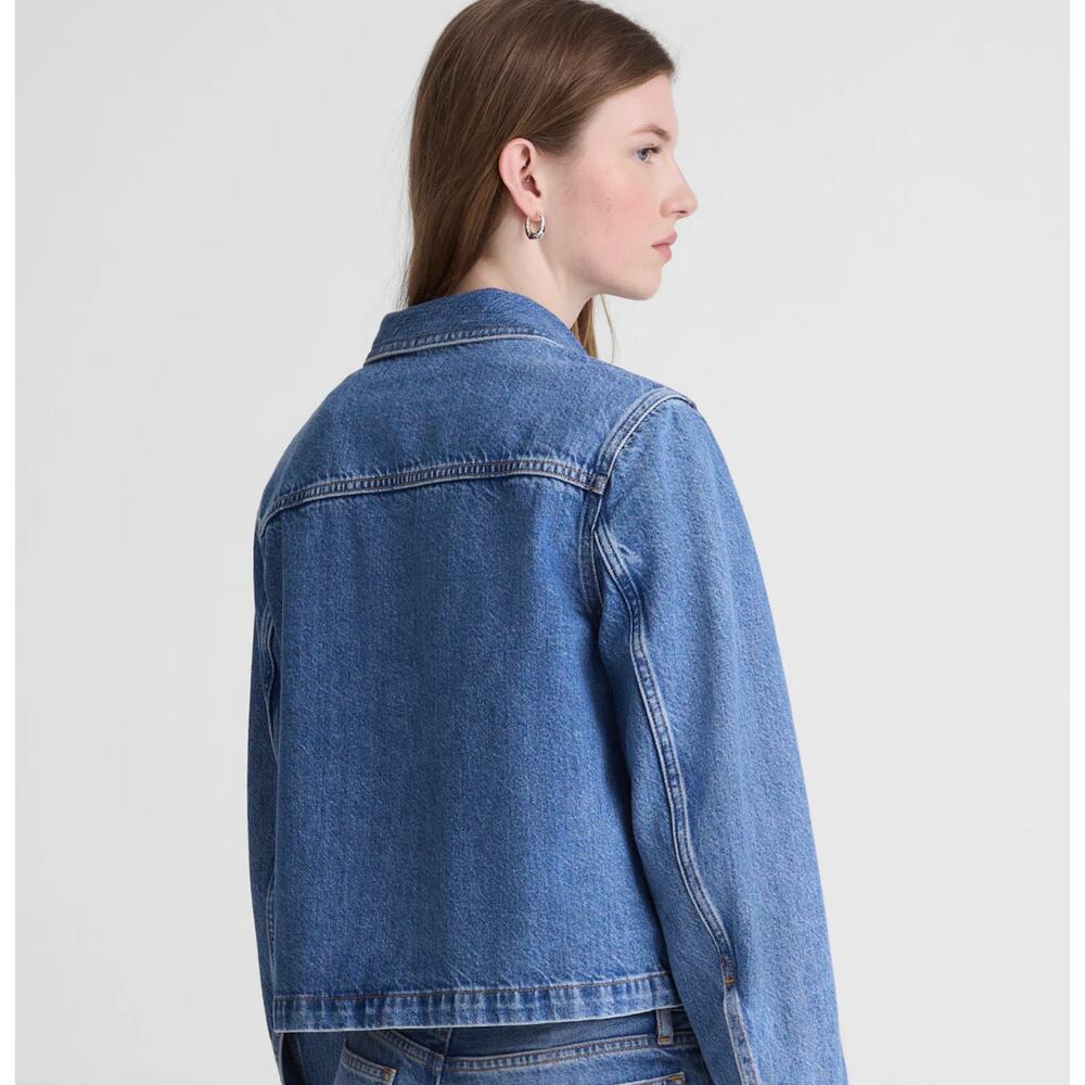 Madewell Denim Chore Jacket XS Blue NWT NZ018 Midvale Wash Rigid Coat Utility - Picture 3 of 6